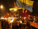 Ukrajinští nacionalisté na Nový rok oslavovali výročí narození Stepana Bandery.