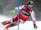 Marcel Hirscher z Rakouska svití po trati slalomu v závod Svtového poháru v...