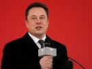 Elon Musk, zakladatel automobilky Tesla pi otevení stavby první mimoamerické...