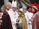 Pape Frantiek bhem novoroní me velebil nejen Pannu Marii, ale rovn...