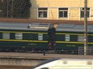 Speciální vlak, který údajn pivezl vdce KLDR Kim ong-una do Pekingu,...