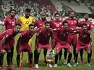 Fotbalisté Jemenu ped utkáním Asijského poháru proti Íránu.