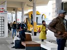 U nvrh architekta Bohuslava Fuchse potal na autobusovm ndra u hotelu...