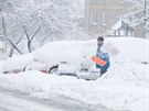 Jablonec nad Nisou se potýká se snhovou kalamitou. (9. ledna 2019)