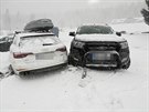 Dopravní nehody v Peci pod Snkou na Velké Pláni (2. 1. 2018)