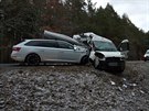 Nehoda dvou osobnch vozidel zkomplikovala dopravu za Plzn smrem na Karlovy...