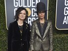 Sara Gilbertová a Linda Perry na Zlatých glóbech (Los Angeles, 6. ledna 2019)