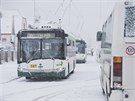 Dopravu v Plzni komplikovalo husté snení. (2. ledna 2018)