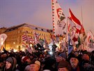 Protesty v Budapeti proti zákonu o pesasech a vlád Viktora Orbána (5. ledna...