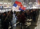 Ped koncem roku se v Blehrad demonstrovalo proti srbskému prezidentovi...