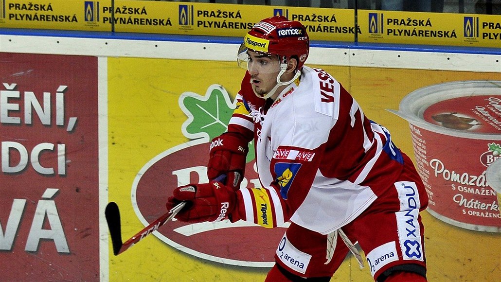 Jan Veselý v dresu Slavie.