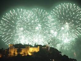Novoroní oslavy u lisabonského Hradu svatého Jií (1. ledna 2019)