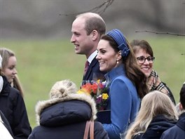Princ William a vévodkyn Kate po bohoslub v kostele svaté Máí Magdaleny...