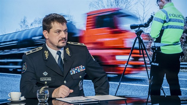 f dopravn policie Tom Lerch v diskusnm poadu Rozstel. (9. ledna 2019)