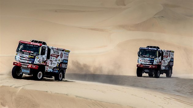 Martin Šoltys a Martin Kolomý ve druhé etapě Rally Dakar 2019.