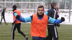 Stanislav Kobása na tréninku jihlavských fotbalist.