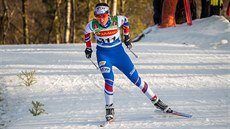 Kateina Razýmová na trati závodu v beckém lyování v Novém Mst na Morav