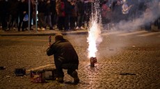 Tisíce lidí v centru Prahy slavily píchod roku 2019. (1. ledna 2019)