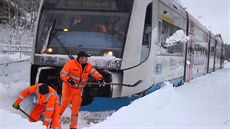 V n�meckém Schaflachu museli zam�stnanci drah osvobozovat i vlakové soupravy....