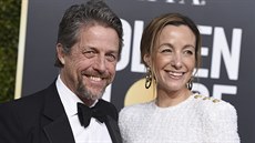 Hugh Grant a Anna Ebersteinová na Zlatých glóbech (Beverly Hills, 6. ledna 2019)