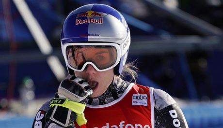 Ester Ledeck v cli sjezdu v Cortin dAmpezzo.