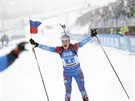 Ruská biatlonistka Jurlovová-Prechtová dovezla tafetu v Oberhofu na prvním...