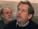 Václav Havel bhem sametové revoluce (22. listopadu 1989)