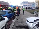 Nehoda v Modanské ulici v Praze 12. (10. 1. 2019)