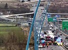 Nehoda u Lochkovského tunelu zastavila dopravu. (14. 1. 2019)