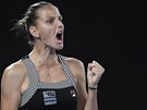 VÍTZSTVÍ. eská tenistka Karolína Plíková se raduje z postupu do osmifinále...
