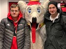 Tomá Rittich, maskot Calgary Flames Harvey a branká David Rittich (18. ledna...