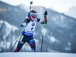 Veronika Vtkov na trati sprintu v Ruhpoldingu.