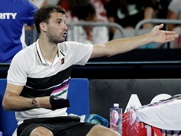 Grigor Dimitrov bhem 3. kola Australian Open.