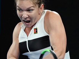 NAPLNO. Rumunsk tenistka Simona Halepov s vervou trefuje mek ve druhm kole...