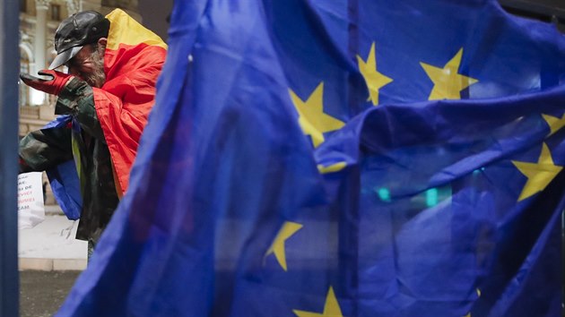 Zahájení rumunského předsednictví v Evropské unii provázejí protesty. (10. ledna 2019)