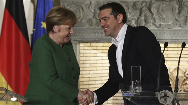 Setkn nmeck kanclky Angely Merkelov s eckm premirem Alexisen Tsiprasem (10. ledna 2019)