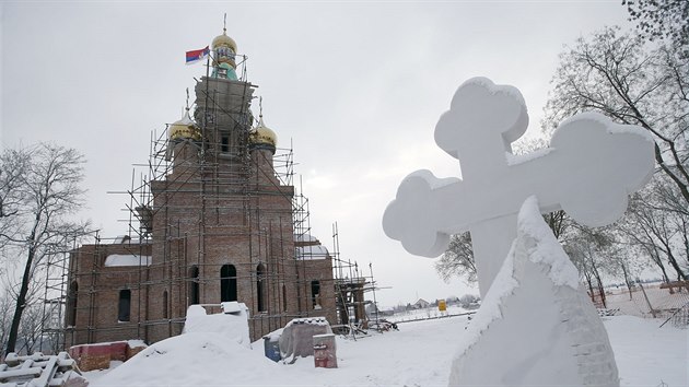 V mal srbsk vesnice Banstol stav pravoslavn kostel, kter chtj mstn pojmenovat po ruskm prezidentovi Vladimiru Putinovi (11.1.2019).