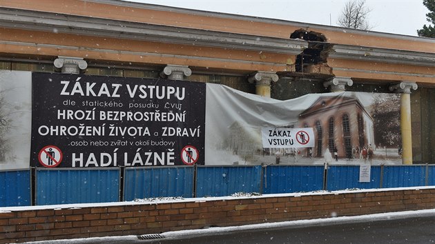 Hadí lázně v Teplicích stále chátrají. (18. 1. 2019)