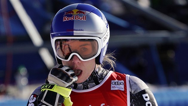 Ester Ledeck v cli sjezdu v Cortin dAmpezzo.