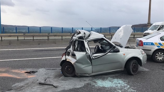 Vn nehoda na Radotnskm most. (14. 1. 2019)