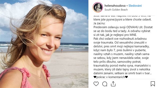 Helena Houdov se svm sledujcm na Instagramu svuje i s proitmi ivotnmi traumaty (leden 2019).