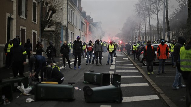 Protesty žlutých vest ve městě Bourges (12. ledna 2019)