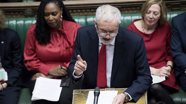 Jeremy Corbyn v britskm parlamentu (18. ledna 2019)