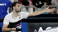 Grigor Dimitrov bhem 3. kola Australian Open.