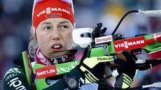 Laura Dahlmeierová ve sprintu v Ruhpoldingu.