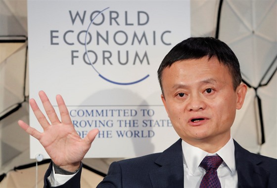 éf ínský firmy Alibaba Jack Ma na Svtovém ekonomickém fóru v Davosu (23....