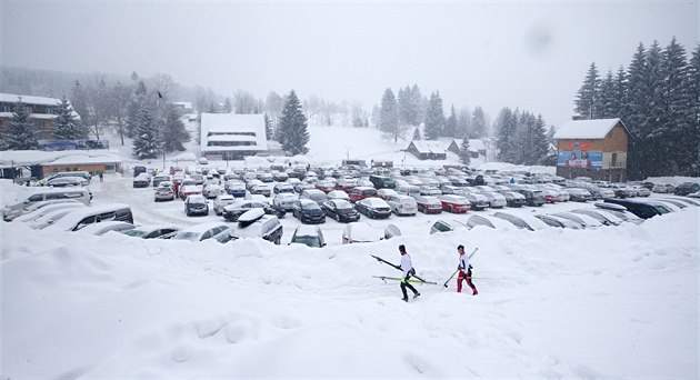 Do Bedichova v Jizerských horách opt zavítaly spousty lya. (26. ledna 2019)