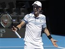 panlský tenista Roberto Bautista Agut bhem tvrtfinále Australian Open.