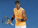 panl Rafael Nadal se povzbuzuje v semifinále Australian Open.