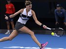 SKOK. eská tenistka Petra Kvitová se ve finále Australian Open snaí i s...